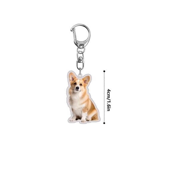 Aufmer 3 Pcs Custom Photo Dog Keychain, Personalized Acrylic Pet Keychain with Printing, Family Photo Gift for Dog Mom, Anniversary Birthday Present(Multicolor)