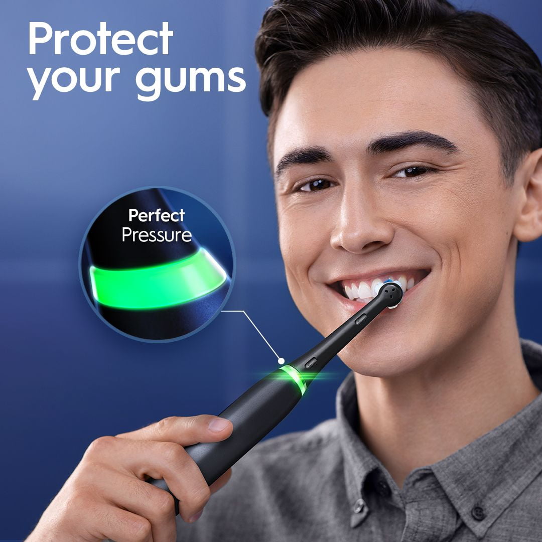 Oral-B iO Série 5 Soin des Gencives et des Dents Sensibles Brosse à Dents Électrique avec Tête de Brosse, Rechargeable, Blanc