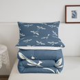 thumbnail image 4 of YST Dragonfly Down Comforter King Size 3Pcs,White Blue Dragonflies Comforter Set,Hand Drawn Sketch Style Bedding Set,Spring Rustic Flying Animal Quilt Set 1 Comforter with 2 Pillow Cases, 4 of 5