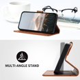 thumbnail image 2 of Premium Flip Case for iPhone 17 Pro Carbon Fiber Texture, Stand & Magnetic Clasp Brown, 2 of 7