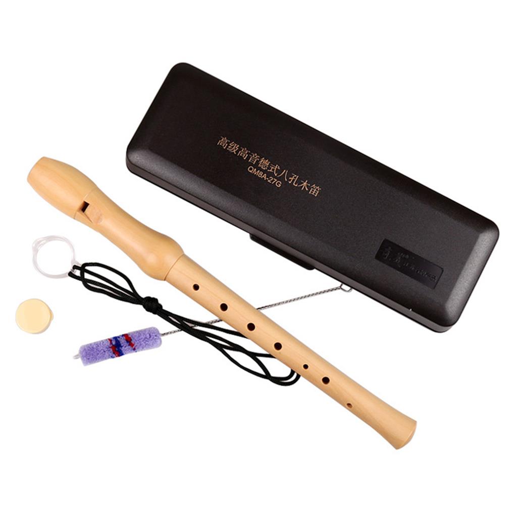 pitrice Wooden Soprano Recorder 8 Hole Wooden Flute Set Musical Instrument for Children and Beginners