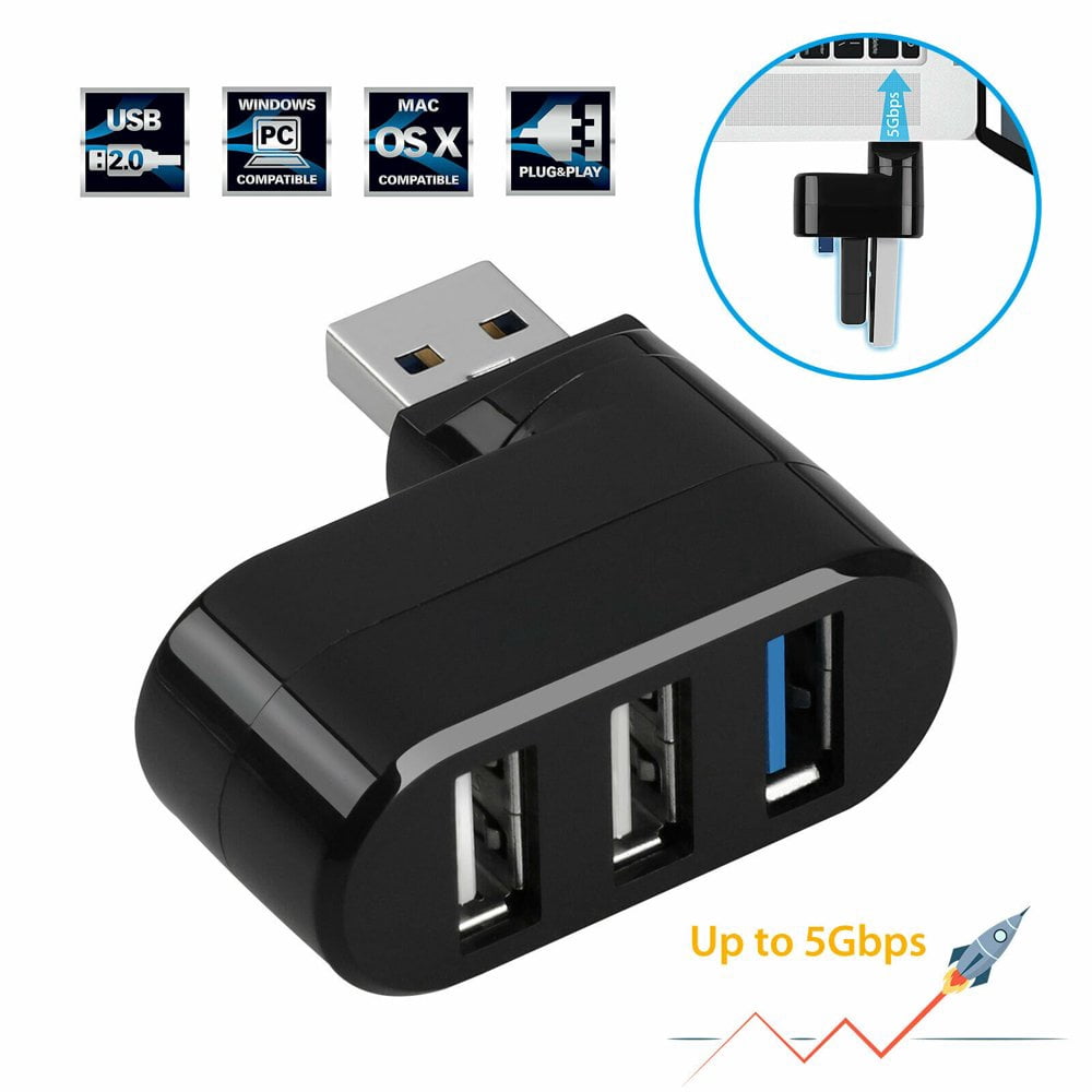 DEBGFS USB Splitter 180° Rotatable 3.0 USB Port Expander Mltiport USB to USB Adapter Portable Hubs