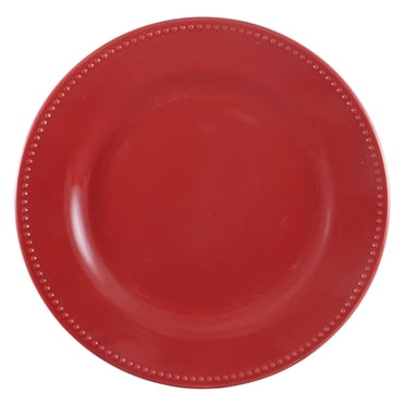 Mainstays Stonerware Brynn red 10.39 inch dinner plate
