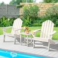 thumbnail image 1 of Gymax 3PC Patio Folding Adirondack Chair Side Table Cup Holder Poolside White, 1 of 8