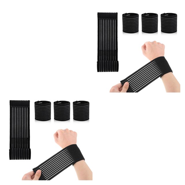 QualitChoice 4Pcs Sport Wristband Lightweight Wrist Bracers Breathable Carpal Protector 2Set
