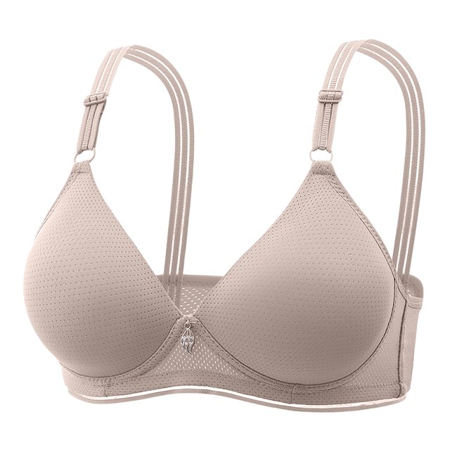 Kcodviy Women Lace Back Button Workout Bra Shaping Cup Adjustable Shoulder Wireless Bra for Women Strap Large Size Underwire Sports Bras for Women Pack Bra