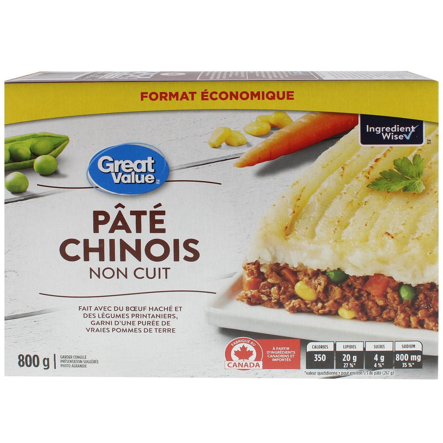 Pâté chinois Great Value 800g