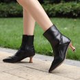 thumbnail image 3 of B91xZ Bottines pour Femmes Talon Bas Épais Bottines à Talon Bas pour Femmes, Noir 8, 3 of 5