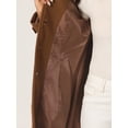 thumbnail image 5 of INSPIRE CHIC Manteau Long d'Hiver pour Femme à Col Peter Pan, à Simple Boutonnage, Brun Uni, P, 5 of 5