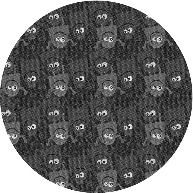 Ahgly Company Tapis d'Intérieur Lavables à la Machine, Ronds, Noirs, 6' Ronds