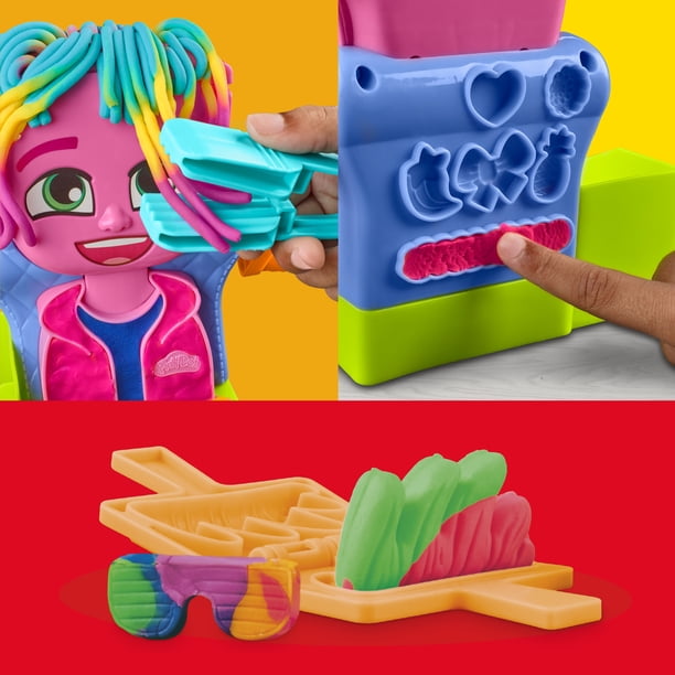 Play-Doh Salon de coiffure, coffret avec 6 pots de pâte à modeler, jouet imaginatif pour filles et garçons, à partir de 3 ans