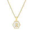 thumbnail image 1 of Colliers, Collier Lettre Coquille Mignonne pour Filles, Pendentifs Pièce pour Filles en Acier Inoxydable Colliers Initiale pour Femmes Bijoux Rond, 1 of 9