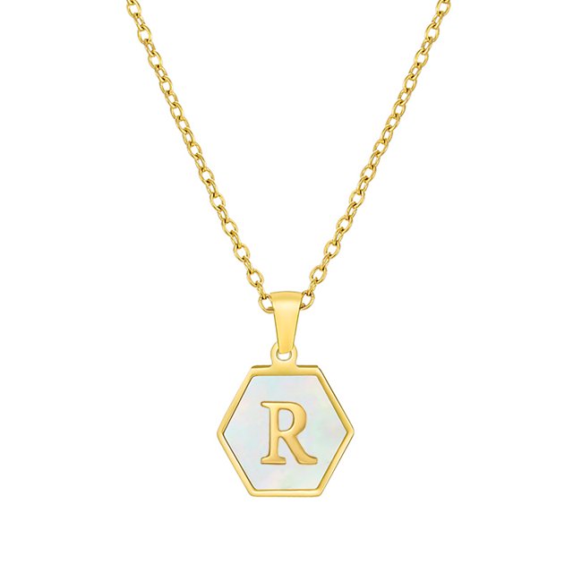 Colliers, Collier Lettre Coquille Mignonne pour Filles, Pendentifs Pièce pour Filles en Acier Inoxydable Colliers Initiale pour Femmes Bijoux Rond