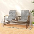 thumbnail image 3 of Outsunny Outdoor Glider Bench Loveseat, 2-Person Swing Chair with Table, 3 of 10