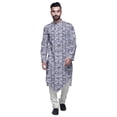 thumbnail image 1 of Atasi Kurta pour Homme en Coton Flex Imprimé Col Chinois Kurta Long pour Homme Chemise, 1 of 1