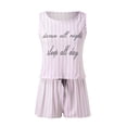 thumbnail image 4 of Kcodviy New Women's Printed Tank Pajamas for Mom Top Shorts Pajamas Ladies Button Pajamas Homewear Robe and Pajama Set for Women Pajama Pants Petite Short Pajama, 4 of 5