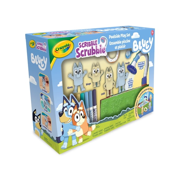 Ensemble piscine et plaisir Bluey Scribble Scrubbie Crayola, 4 unités