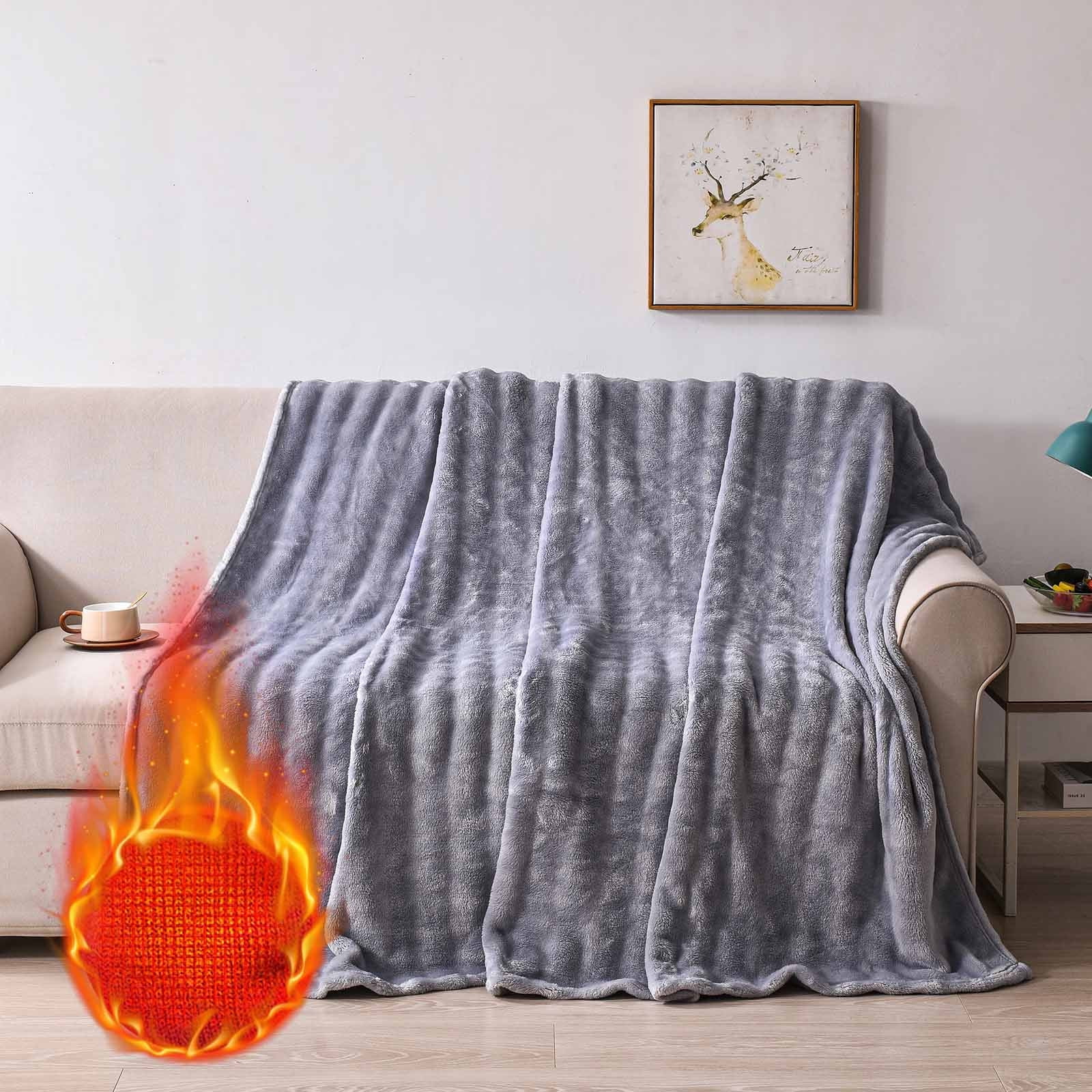 Oefntac Blanket Solid Colour Flannel Rabbits Hair Blanket Nap Cover Blanket Heavy Sofa Blanket Velvet Blanket