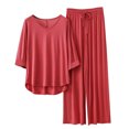 thumbnail image 2 of Weiqiqre Pyjamas pour Femmes Pyjamas Rafraîchissants Ensembles d'Été Assortis Manches Courtes Ensemble de Détente Femmes, 2 of 3