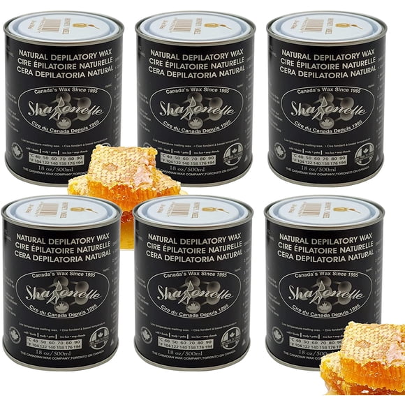 Sharonelle Soft Wax All Purpose Natural Depilatory Canned Wax (6 pcs, Honey)