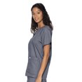 thumbnail image 5 of Landau Women's Essentials Snap Front Scrub Top, Classic Relaxed Fit, V-Neck, 4 Pockets, 5 of 5