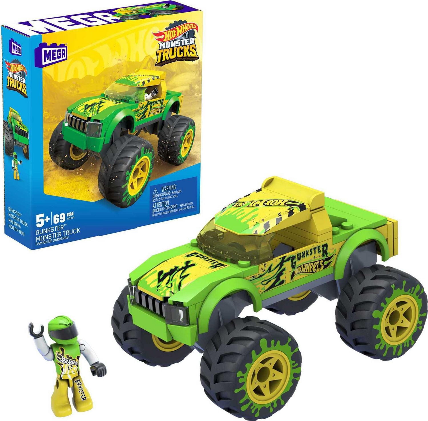Mega Hot Wheels Monster Truck Gunkster - 69 pièces