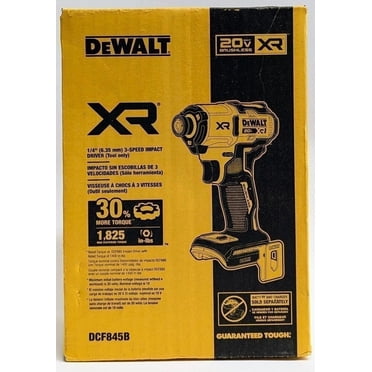 DeWalt DCF845B 20V MAX XR 1/4 Pouces Transducteur d'Impact à 3 Vitesses - Outil Seulement