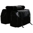 thumbnail image 1 of Canvas Bike Double Pannier Bags Water Resistant Rack Large Pockets Black, 1 of 8