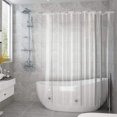 thumbnail image 1 of Doublure de Rideau de Douche Extra Longue Transparente, Doublure de Douche Classique en Eva Robuste avec Crochets, Aimants Inférieurs, Imperméable, Œillets Antirouille, 72x86 Pouces, 1 of 7
