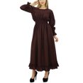 thumbnail image 1 of Bimba Robe Maxi Longue Décontractée en Coton pour Femme à Taille Smockée, 1 of 9