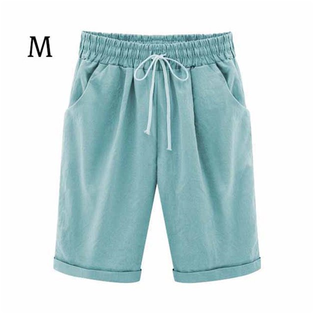 maytalsory Short Pants Elastic Waistband Loose Shorts Woman Summer Outfits, Light Green, M