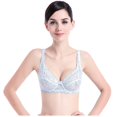 thumbnail image 2 of Soutien-gorge en Dentelle Florale pour Femmes à Col en V, Bretelles Ajustables, à Armatures, Aguichant, 2 of 9