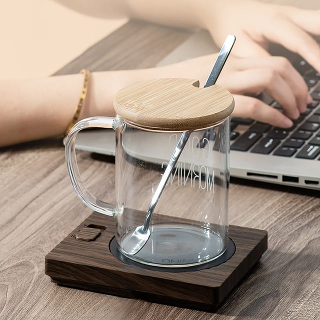 Meitianfacai Constant Temperature Cup Pad Heating Automatic Heat Preservation Cup, Brown