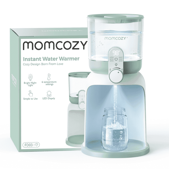 Momcozy Instant Baby Bottle Warmer , Chauffe-Eau pour Préparer du Lait Maternisé, Distribue Instantanément de l'Eau Chaude avec Deux Lumières pour l'Alimentation Nocturne, Essentiels pour l'Allaitement