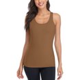 thumbnail image 3 of Charmo Camisole en Coton pour Femme avec Soutien-Gorge Intégré Débardeur Extensible sous-Maillots Cami 2 Paquets, 3 of 7