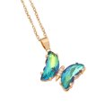 thumbnail image 2 of TopLLC Anneaux Dégradé Multicolore Collier Mode Tempérament Clavicule Chaîne a Collier, 2 of 2