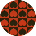 thumbnail image 1 of Ahgly Company Tapis Rond Lavable en Machine Intérieur Transitionnel Rouge Brun, 8 Pieds Rond, 1 of 7