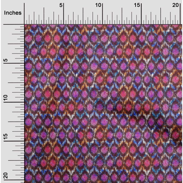 oneOone Cotton Cambric Fabric Chevron Ikat Printed Fabric 1 Yard 56 Inch Wide