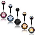thumbnail image 4 of BodyJ4You 15PCS Professional Piercing Kit Black Steel 14G Double CZ Belly Navel Ring Body Piercing Set, 4 of 6