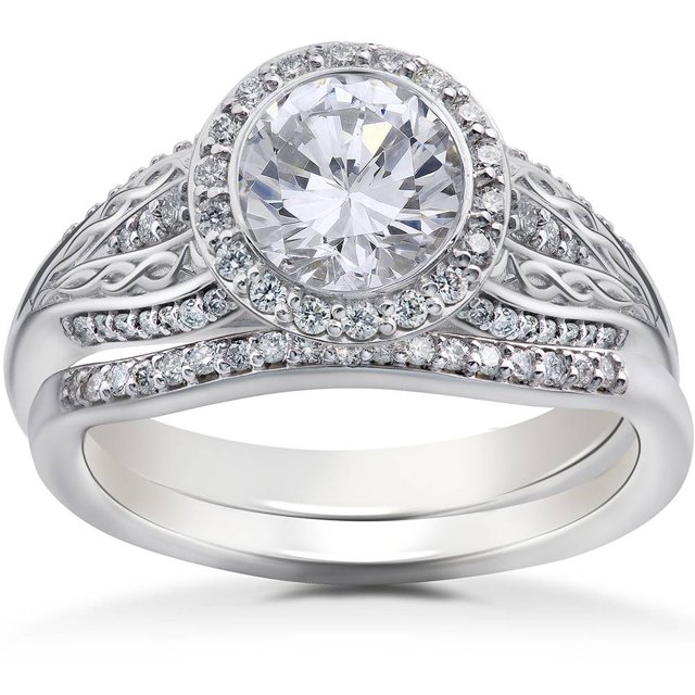 Monture de Bague de Fiançailles Zoe en Diamant de Laboratoire 3/8 ct et Alliance Assortie