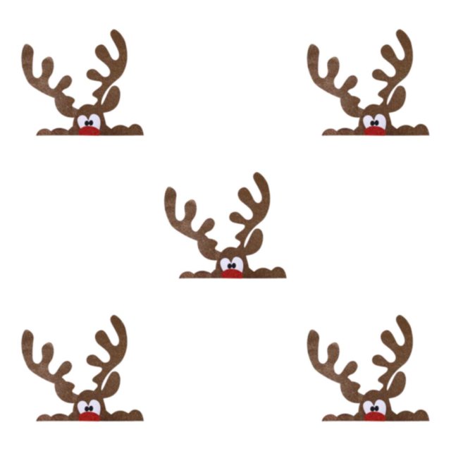 Transemion Festive Décor Christmas Window Sticker With Adorable Cute Cloth Christmas Window Stickers Door Decal Big elk antlers 5Set