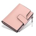 thumbnail image 2 of pitrice Portefeuilles pour Femmes Mode Couleur Unie PU Design Court Porte-Cartes Fermeture Éclair Fermoir Porte-Monnaie Style Simple Sac à Main Porte-Monnaie Clés Rose, 2 of 9