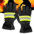 thumbnail image 3 of Qiilu Gants de Protection, Protection des Mains de Pompier, Gants de Pompier Ignifuges Résistants à la Chaleur, Imperméables, Respirants, Protection des Mains de Pompier Noir et Jaune, 3 of 8