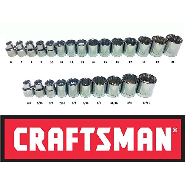 Craftsman Ensemble de Douilles de Transmission 25 Pcs 3/8 Pouces