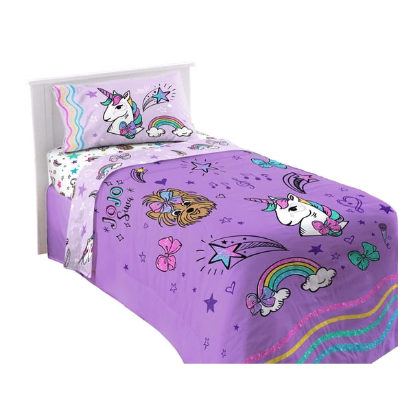 Jojo Siwa Éclat Brillance Ensemble de Draps 3-Pièces pour Lit 1 Place, 100% Polyester