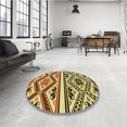 thumbnail image 4 of Ahgly Company Machine Washable Indoor Square Transitional Red Brown Area Rugs, 5' Square, 4 of 7