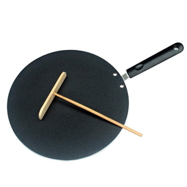 jifeng 1Pcs Pancake Round Griddle Nonstick Frying Pan Iron Cooking Tool Griddle Flat Bread Hand Handle Flat Tava Griddle for Grill Stovetop BBQ