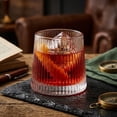 thumbnail image 4 of Outdor Ribbed Old Fashioned Whiskey Glasses Vertical Ridged Crystal Tumbler 10oz Heavy Base Clear Glass Cups For Cocktails & Home Bar, 4 of 6