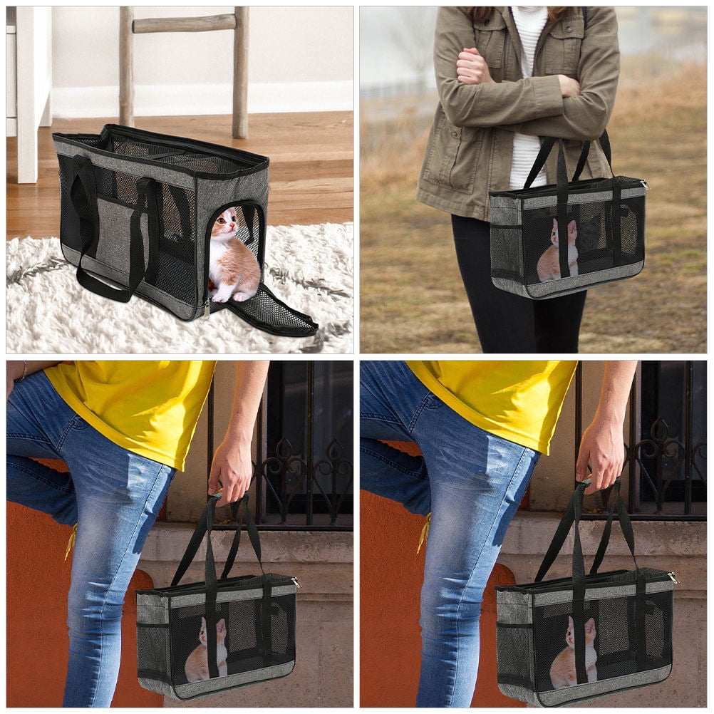 UPOUART Pet Travel Carrier Cat Transport Carrier Spacious Interior Handheld Comfort for Pet Owners