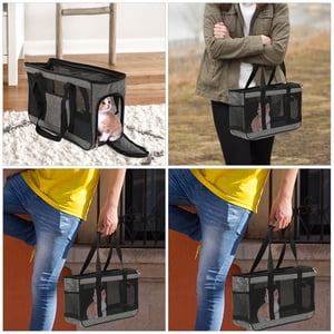 UPOUART Pet Travel Carrier Cat Transport Carrier Spacious Interior Handheld Comfort for Pet Owners
